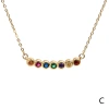 A fashionable lady's necklace features a row of slightly inlaid round zircon pendants and a collarbone chain. It is a niche design and elegant necklace accessory Item Picture